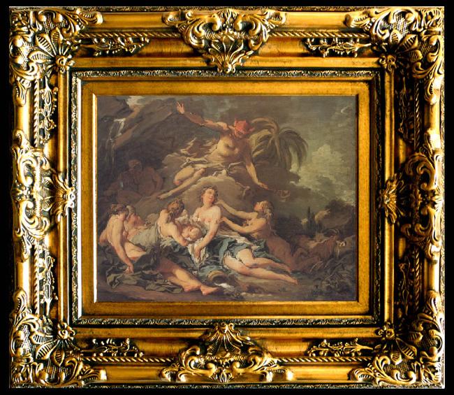 framed  Francois Boucher Mercury confiding Bacchus to the Nymphs, Ta016